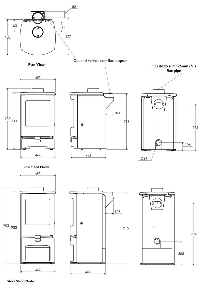Charnwood ARC 5 Multi Fuel / Wood Burning Stove-Charnwood Stoves-The Stove Yard
