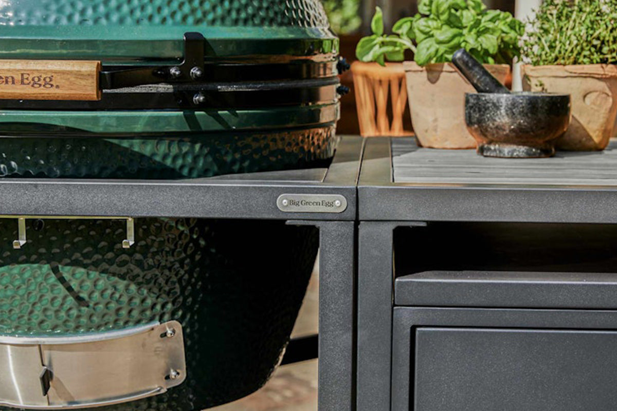 Modular Nest with Expansion Cabinet and Distressed Acacia Worktop Combination